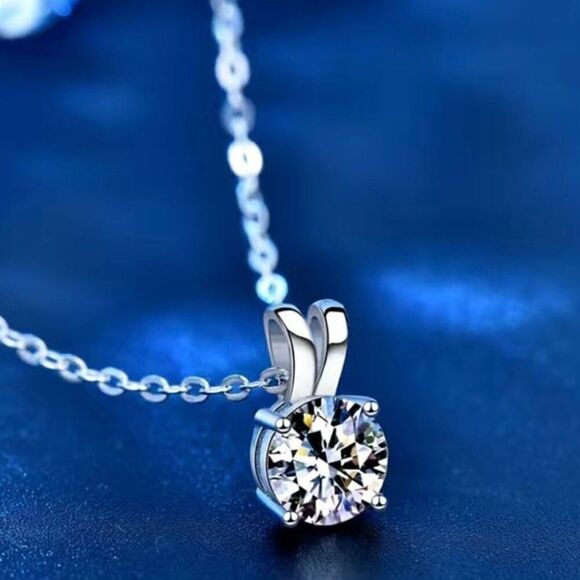 ASQ Spectacular 1ct Moissanite Diamond Necklace - Picture 3 of 16